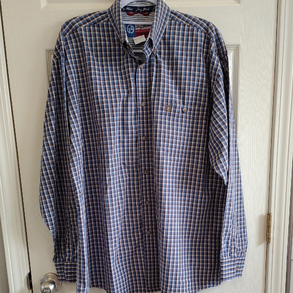 Wrangler Blue and White Checkered Shirt